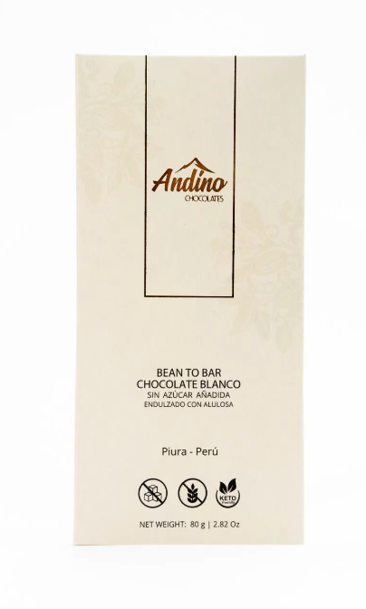 Chocolate Andino 35% Cacao Keto Blanco