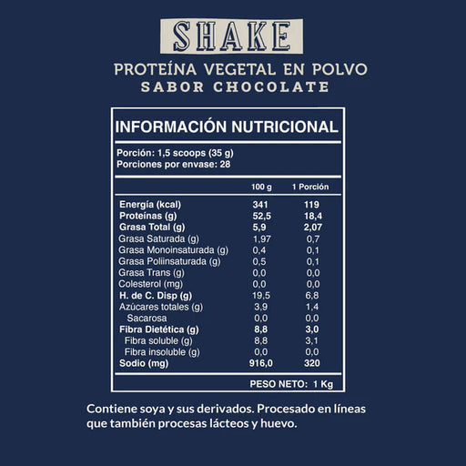 Proteína Vegana Shake Chocolate de Wild Protein 1 kg