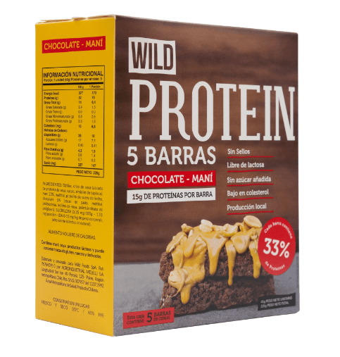 Barritas de Proteína Wild Protein Chocolate Maní 5 un