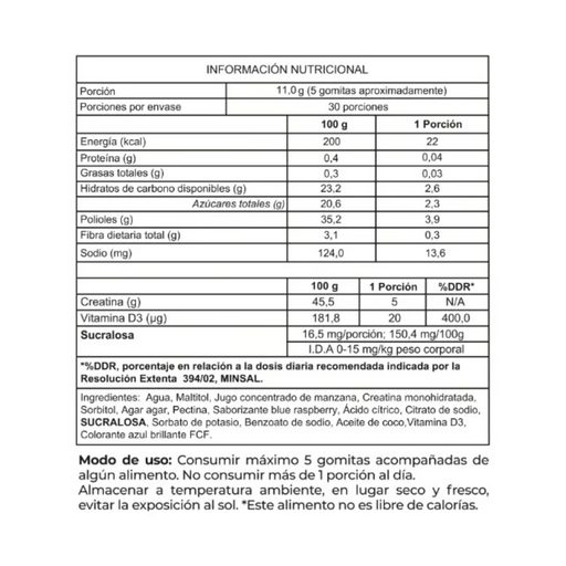 Creatina en Gomitas 150 Gummies Foodtech