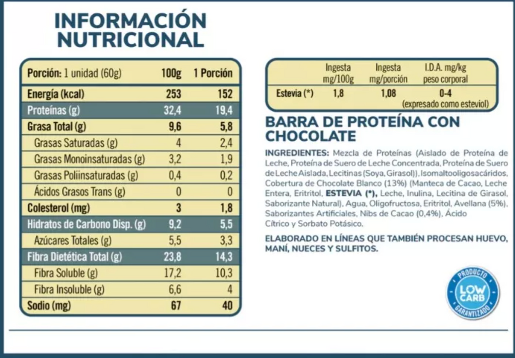 Barras de Proteína sabor Hazelnut Praline