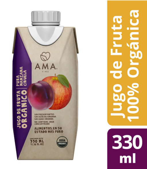 Jugo de Fruta Organico, Pura Manzana Ciruela 330 ml