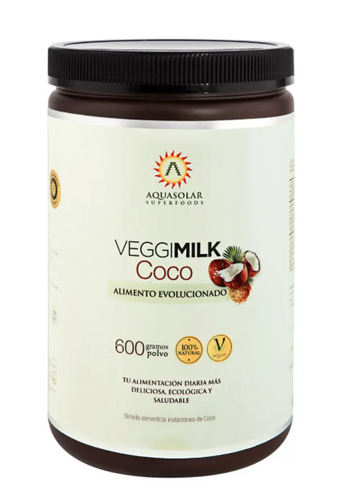 Bebida Vegetal de Coco en Polvo VeggiMilk de Aquasolar 600 gr