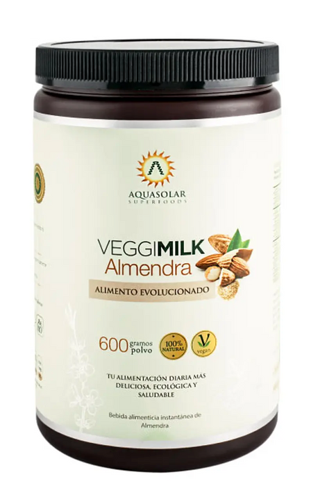 Bebida Vegetal de Almendras en Polvo VeggiMilk de Aquasolar 600 gr