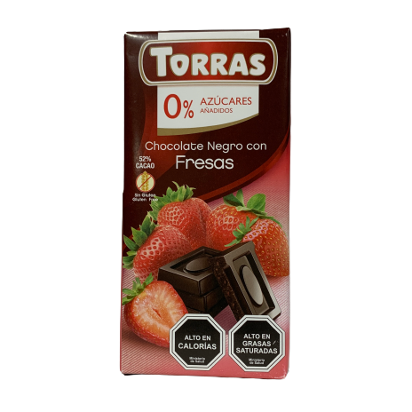 Chocolate Negro con Fresas Torras 75gr