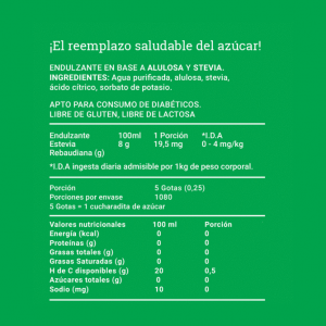 Stevia + Alulosa Líquida Alusweet de 180 ml