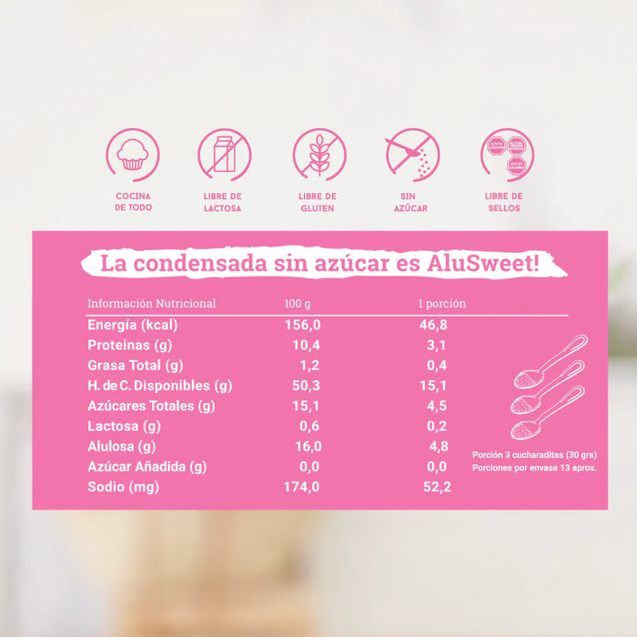 Leche Condensada Sin Azúcar y sin Lactosa de Alusweet 390 gr