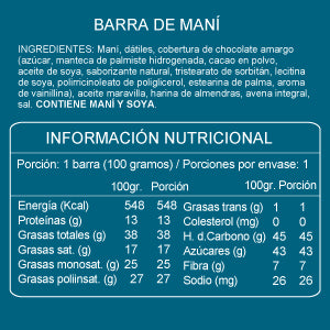 Barra de Maní endulzada con Dátiles Vegana y Sin Gluten de Mis Amigos Veganos