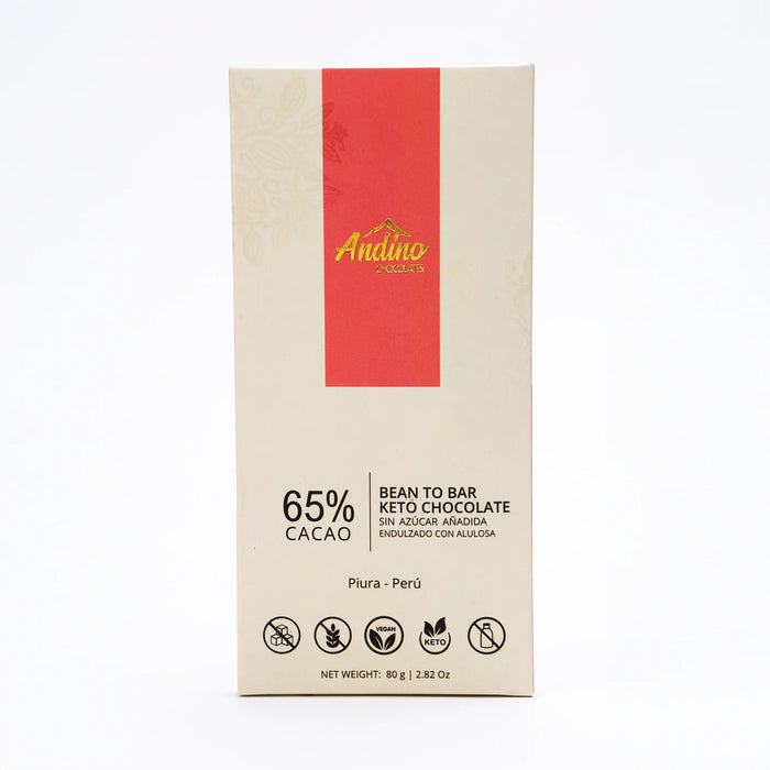 Chocolate Andino 65% Cacao Keto 80 gr