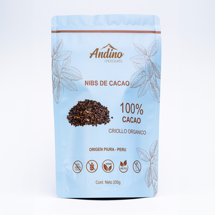 Nibs de Cacao Andino 100% Cacao Keto 200 gr