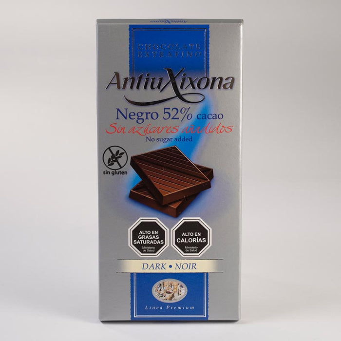 Chocolate 52% Cacao Sin Azúcar y Sin Gluten AntiuXixona 125gr