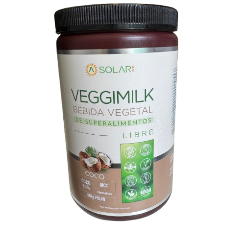 Bebida Vegetal de Coco en Polvo VeggiMilk de Aquasolar 600 gr