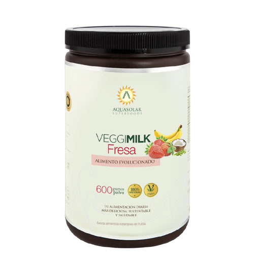 Bebida Vegetal de Fresa en Polvo VeggiMilk de Aquasolar 600 gr