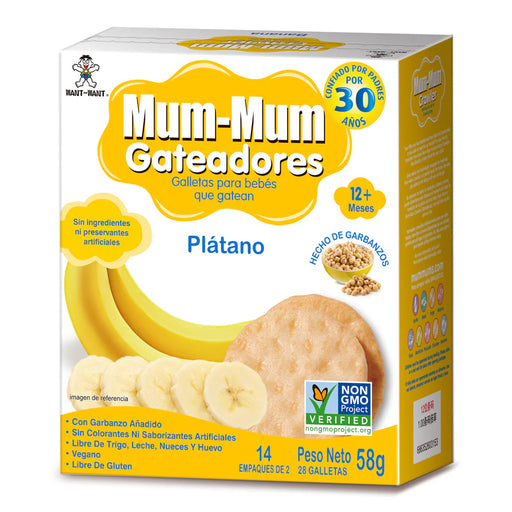 Baby Mum Mum Gateadores Galletas de Garbanzos Sabor Plátano 58 gr