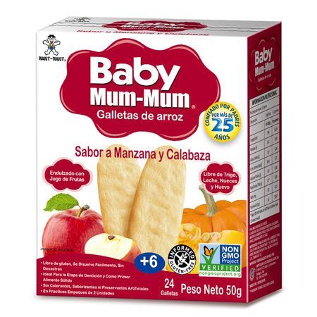 Baby Mum Mum Galletas de Arroz Sabor Manzana y Calabaza