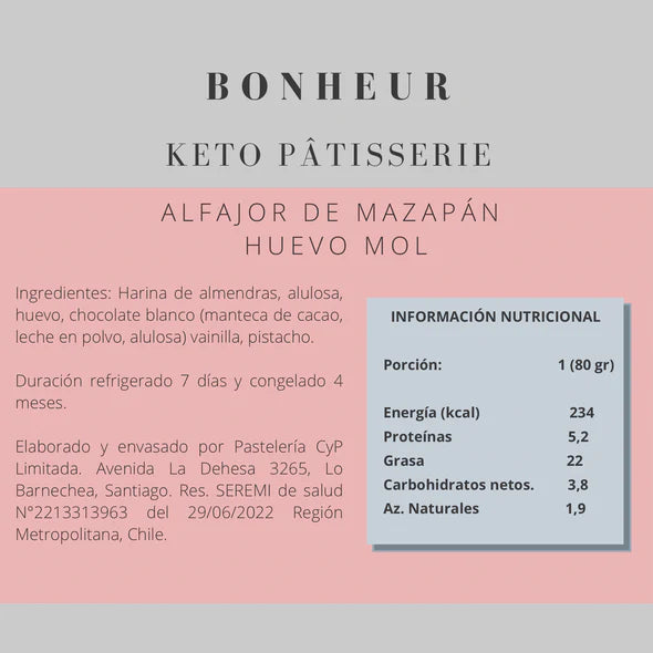 Alfajor Huevo Mol Keto de Bonheur