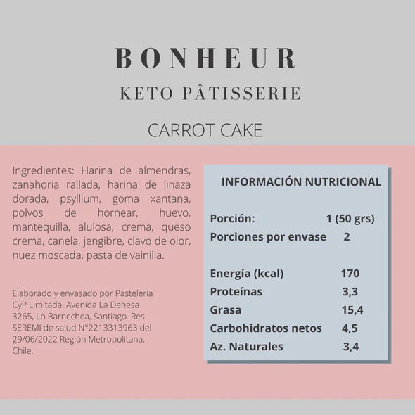 Torta Individual Carrot Cake de Bonheur