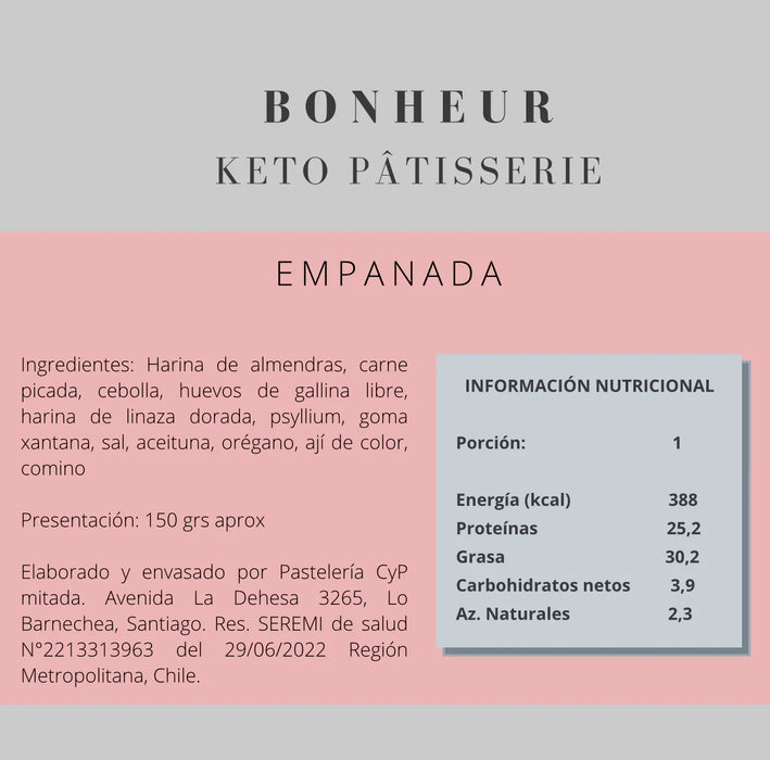 Empanada de Pino Low Carb de Bonheur