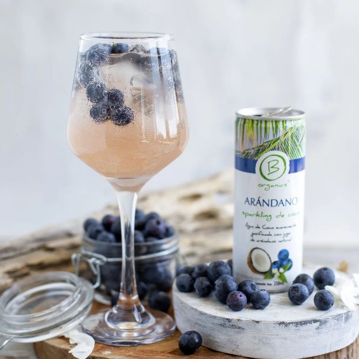 Agua Sparkling de Coco sabor Arándanos Orgánica B Organics 250 ml
