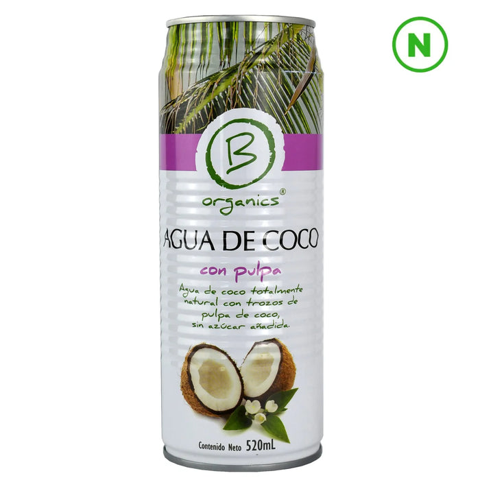 Agua de Coco con Pulpa Orgánica B Organics 520 ml
