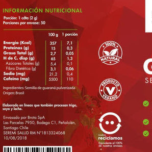 Guaraná en Polvo de Brota 100gr