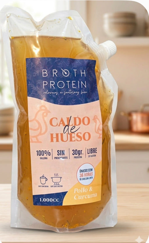 Caldo de Huesos de Pollo y Cúrcuma de Broth Protein 1000 cc