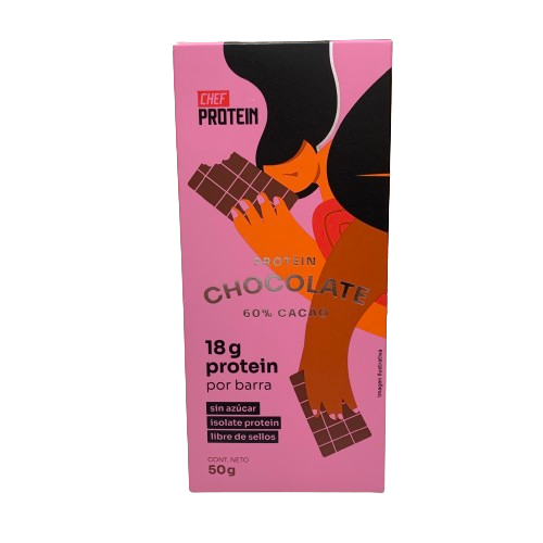 Chocolate 60% de Cacao, Sin Azúcar de Chef Protein 50 gr