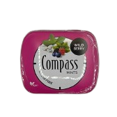 Caramelo Mentolado Sabor Frutos del Bosque sin Azúcar y Vegano Compass 14 gr
