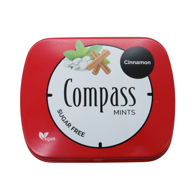 Caramelo Mentolado Sabor Canela sin Azúcar y Vegano Compass 14 gr