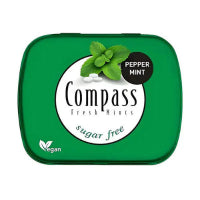 Caramelo Mentolado Sabor Menta Suave sin Azúcar y Vegano Compass 14 gr