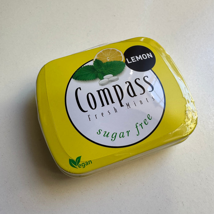 Caramelo Mentolado Sabor Limón sin Azúcar y Vegano Compass 14 gr