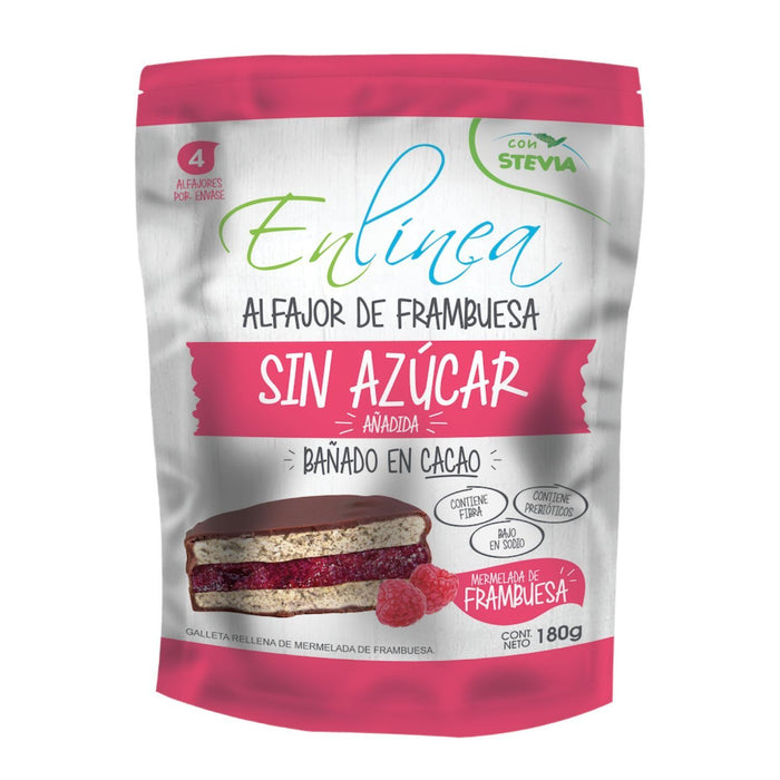 Alfajores Sin Azúcar con Frambuesa y Cacao de En Línea 180 gr