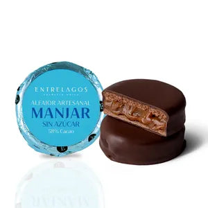 Alfajor con Manjar y Chocolate Bitter sin Azúcar Entrelagos 45gr