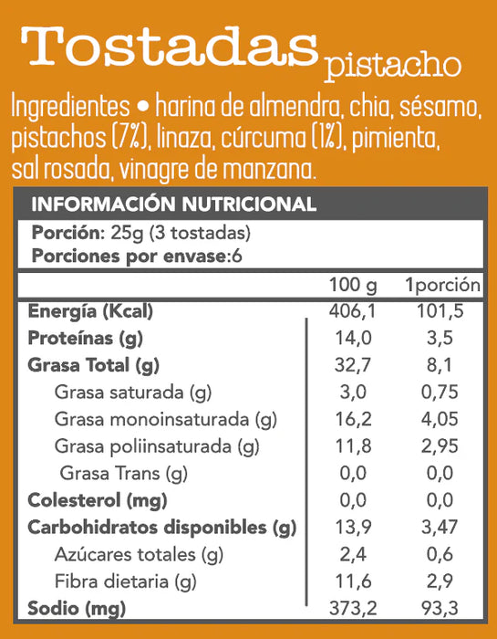 Tostadas de Pistacho Keto Fain 140 gr