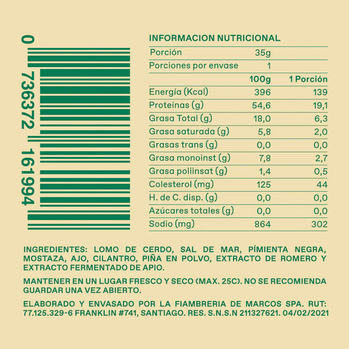 Charqui de Cerdo 100% Natural de Feroz Snack 35 gr