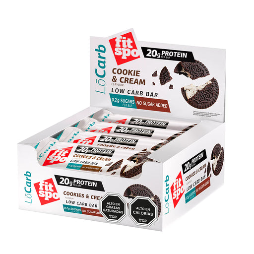Barra de Proteína Low Carb Cookie & Cream de Fit Spo