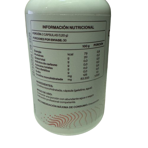 Creatina para Deportistas 500 mg de Laboratorio FNL 60 cap.