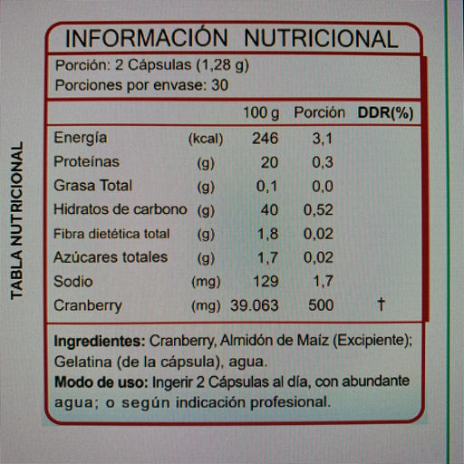 Cranberry en Cápsulas de Laboratorio FNL 60 cap