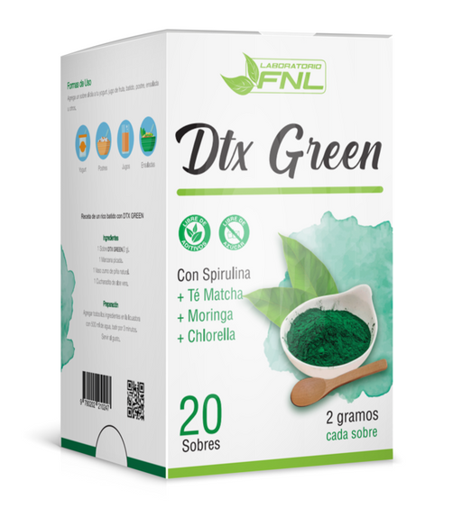 Detox Verde con Spirulina de FNL 20 sobres