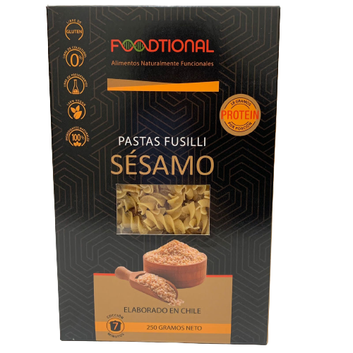 Pasta Fusilli Protein de Sésamo Foodtional 250gr