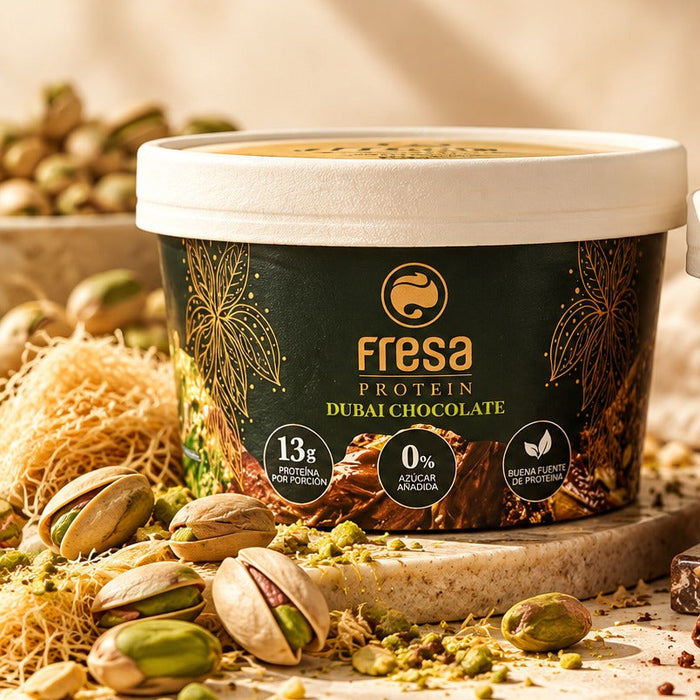 Helado Proteico sabor Dubai Chocolate de Leche de Fresa Protein 200 ml