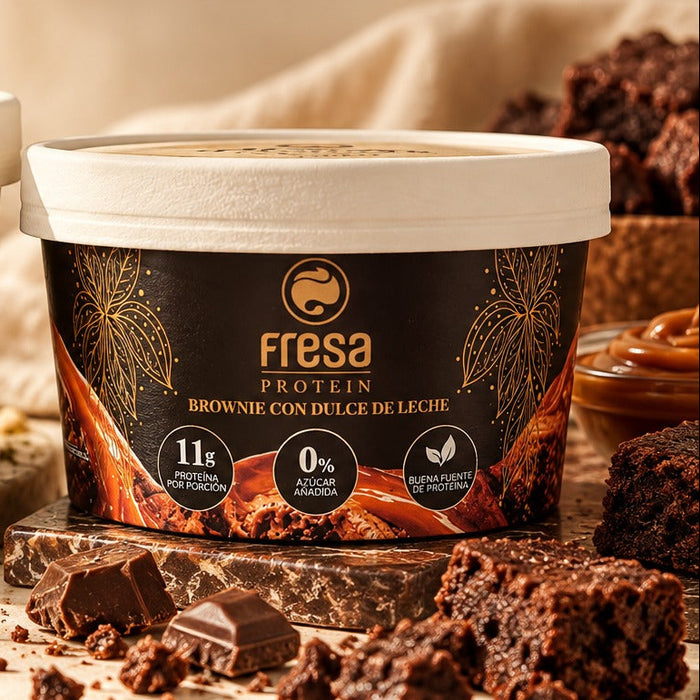Helado Proteico sabor Brownie con Dulce de Leche de Fresa Protein 200 ml
