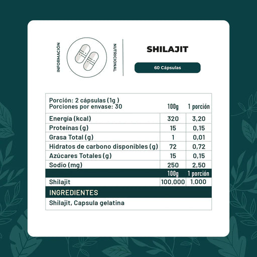 Shilajit en cápsulas de Karün Life 60 cap
