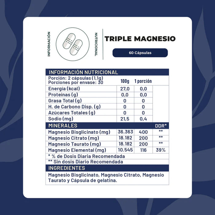 Triple Magnesio en cápsulas de Karün Life 60 cap