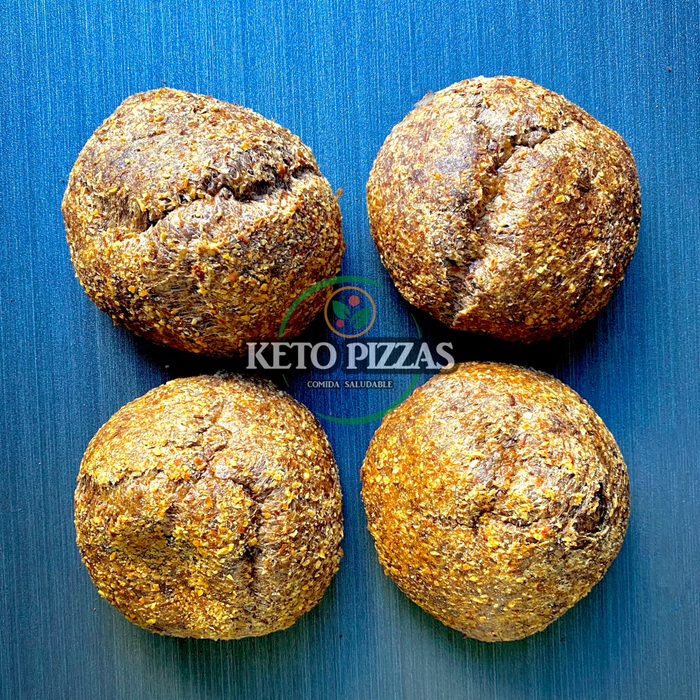 Keto Pan de Hamburguesas de Keto Pizzas 4 uni