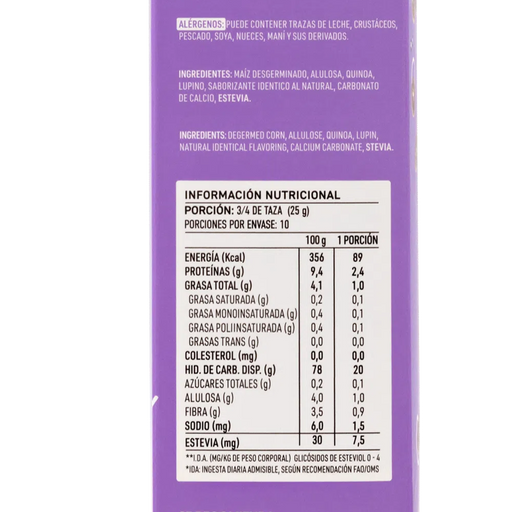 Cereal Sin Gluten Dulce, Sin Azúcar, Vegano de Manare 250 gr