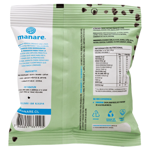 Cereal Flowpack Sin Gluten Cacao, Sin Azúcar, Vegano de Manare 25 gr