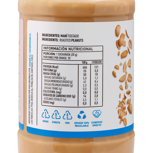 Mantequilla de Maní Crocante Manare 500 gr