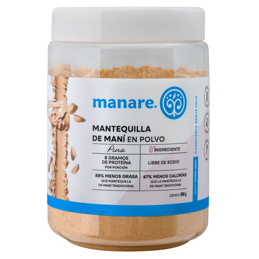 Mantequilla de Maní en Polvo Manare 300 gr
