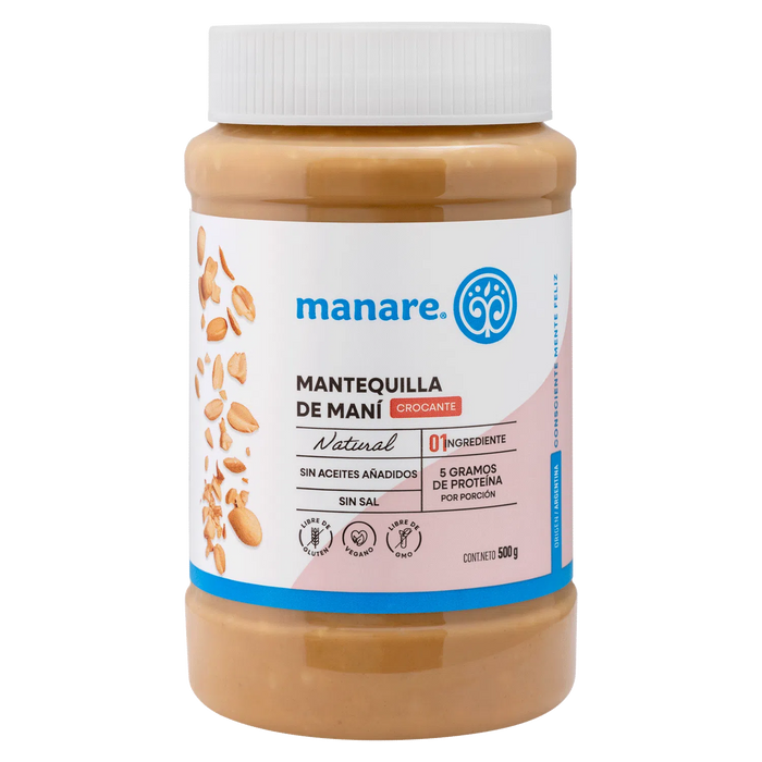 Mantequilla de Maní Crocante Manare 500 gr